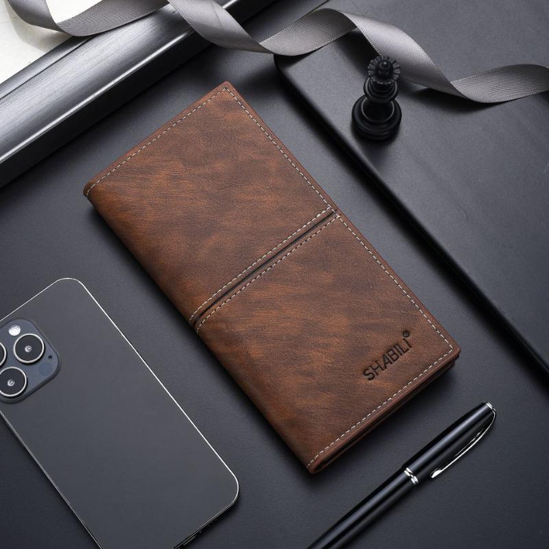 Business Ultra-thin Long Wallet Creative Multi Slot Wallet Men's Card Foreskin Clip