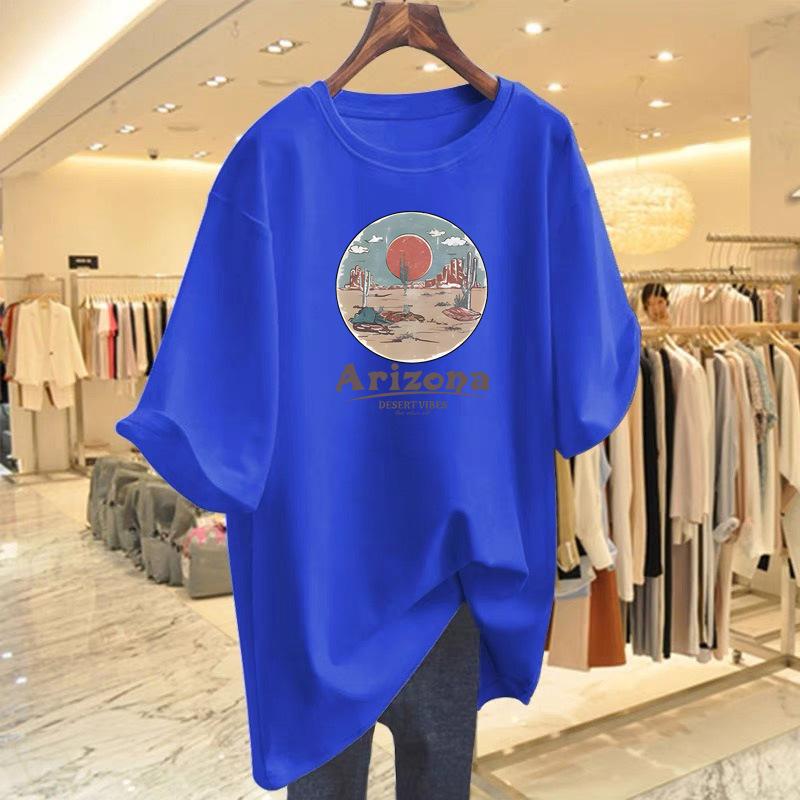 Cotton short-sleeved T-shirt women's summer new loose top bottoming shirt
