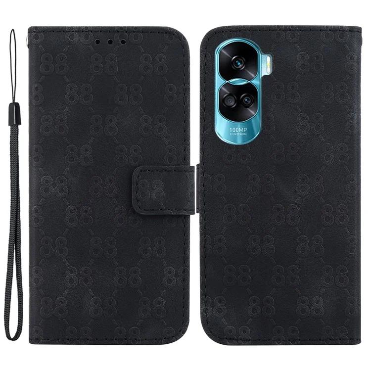 

Wallet PU Leather Cover for Honor 90 Lite 5G / X50i 5G Stand Flip Double 8-Shape Imprinted Phone Case