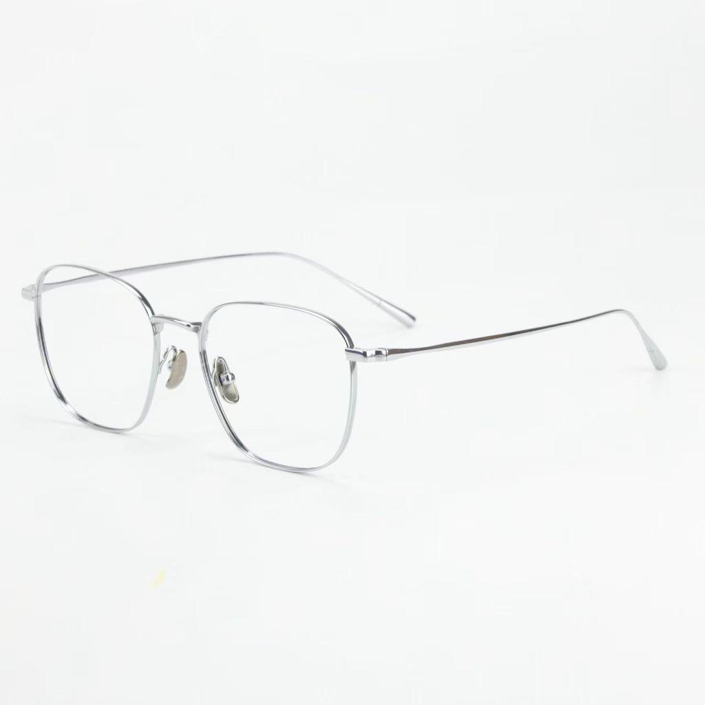 Pure Titanium Myopia Eyeglass Frames, Thin Metal Rim, Fashionable & Prescription-Compatible