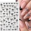 Slim Ribbon Bow Nail Stickers Long Ribbon Bow Stickers Nail Art Bow Stickers Girly Red Bow Nail Stickers
