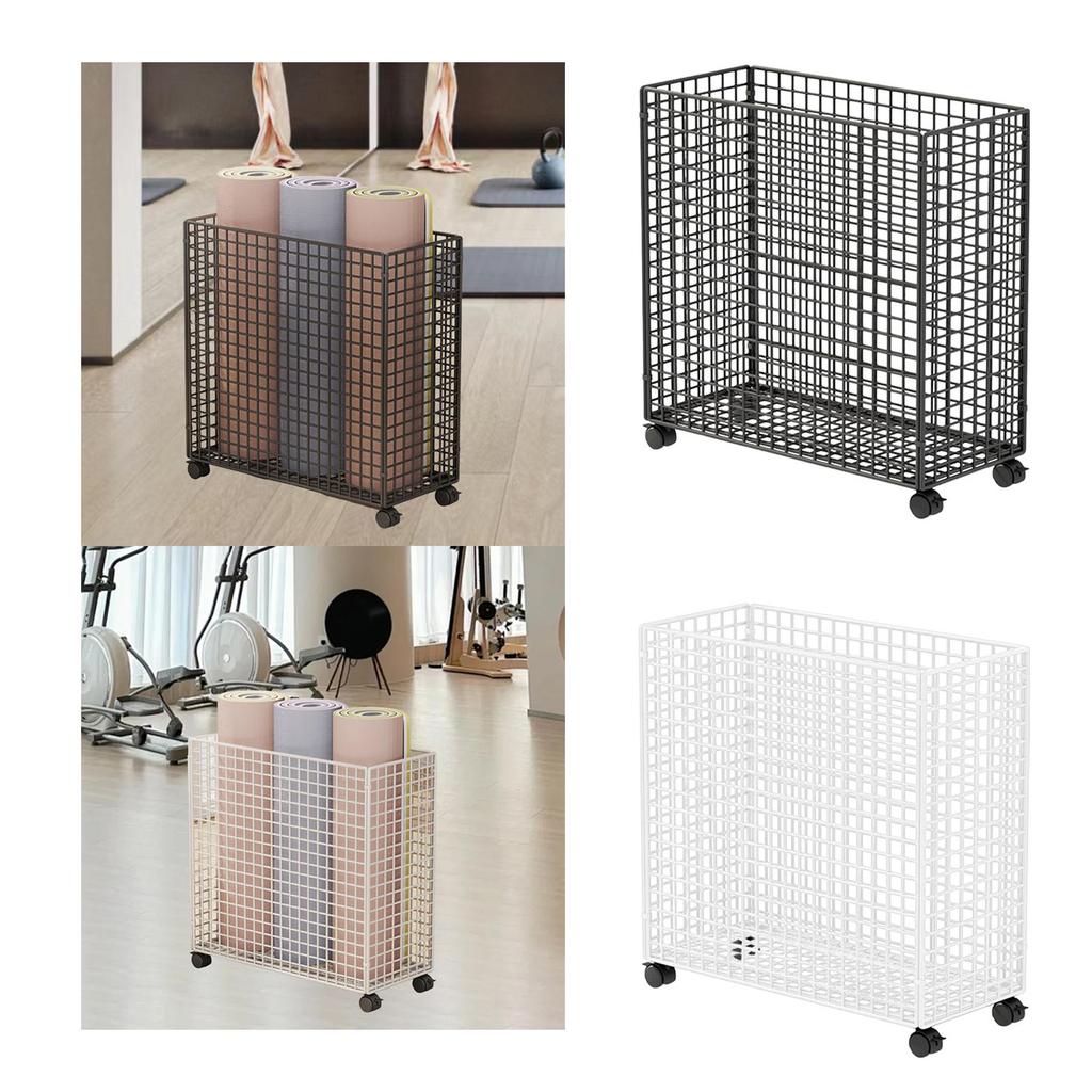 Mat Storage Cart Multifunction Breathable Rack Organizer Basket for Dorm Room Foam Roller Workout Block Resistance Bands
