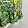 1PC NAPEARL American Countryside Printed Oven Skirt, Lotus Leaf Lace Edge Decorative Oven Door Curtain for Kitchen Home Decor