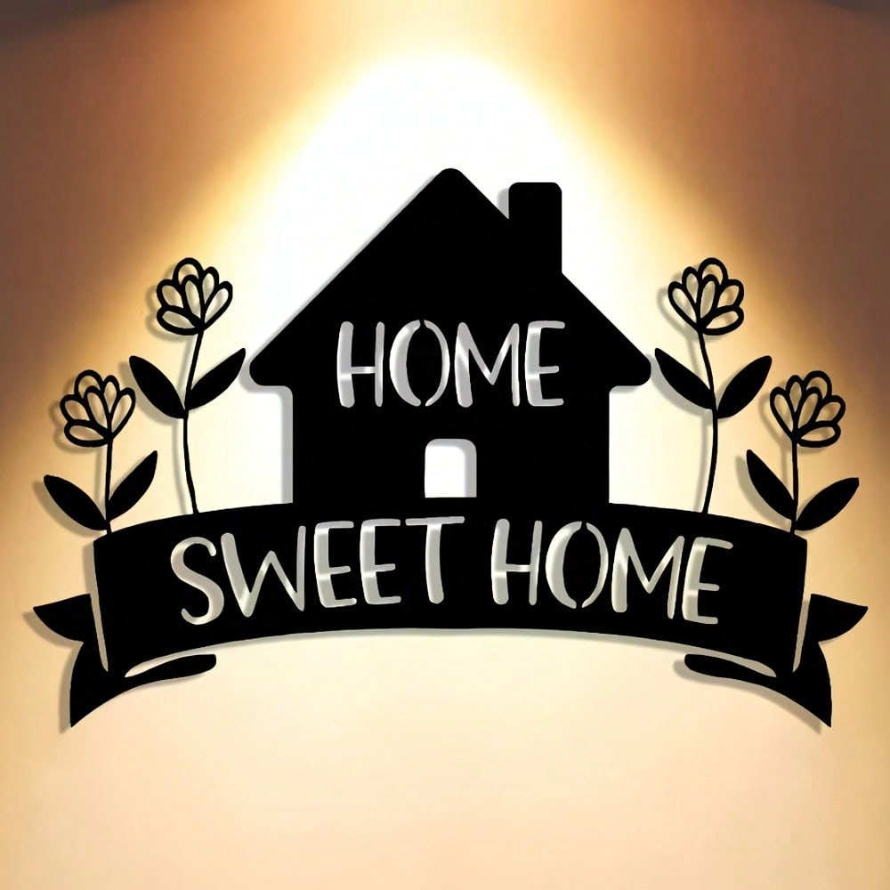 Metal Wall Art Home Decor Minimalist Sweet Housewarming Gift for Living Room Bedroom Patio Kitchen Office Cafe Bar