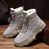 Snow Boots Men's Spring Velvet Thickened Thermal Cotton Boots Korean Version of British Style Middle Help Martin Boots Casual Versatile Trendy Shoes