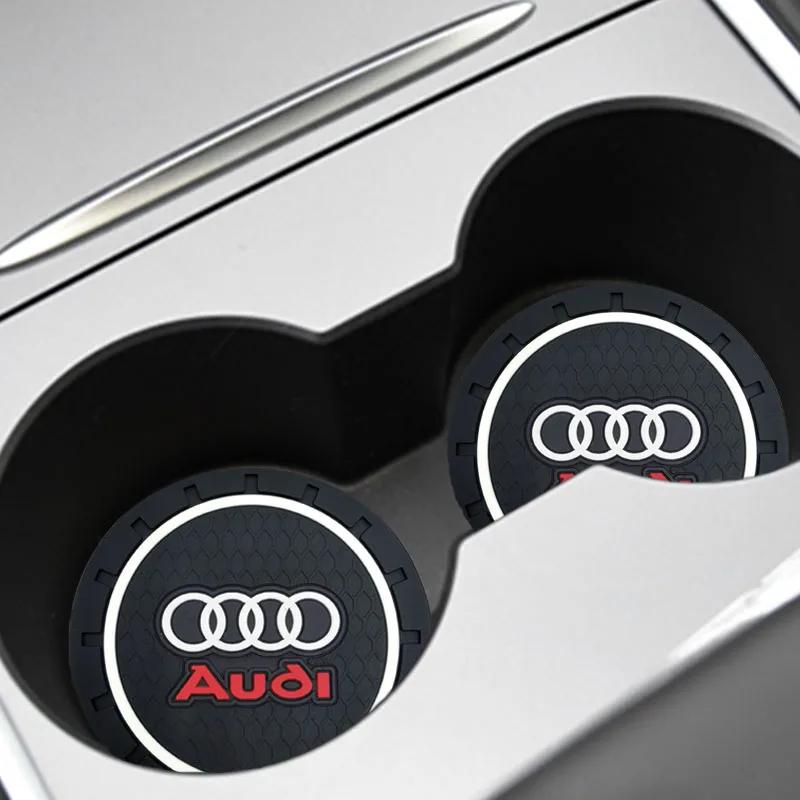 2Pcs Silicone Anti-slip Pad Water Cup Holder Drink Mats Car Coaster for A Sline TT RS6 A7 A8 A1 A3 A4 A5 Q3 C6 S3 S4 S5 S6 S8