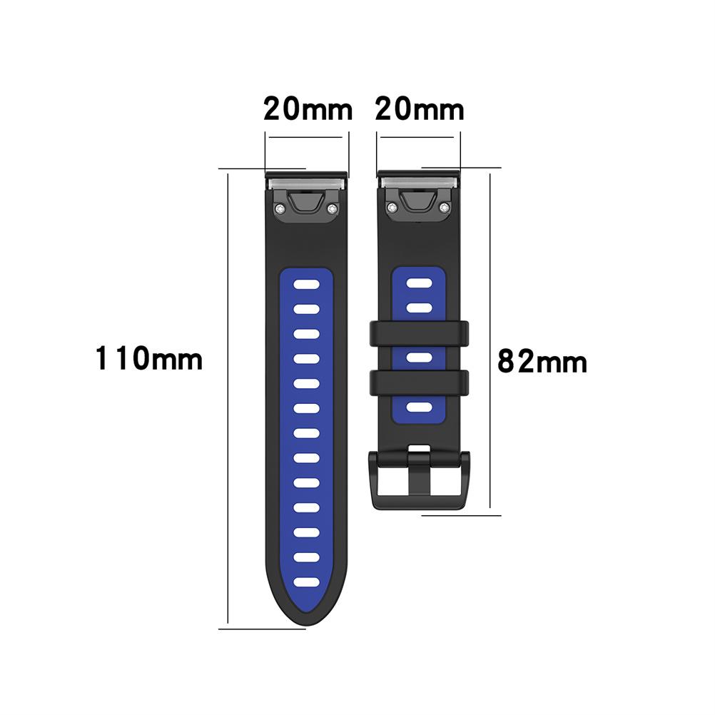 Replacement Straps Compatible for Garmin Fenix 7S 6S 6S Pro 5S 5S Pro Dual Color Watch Silicone Strap with Tool