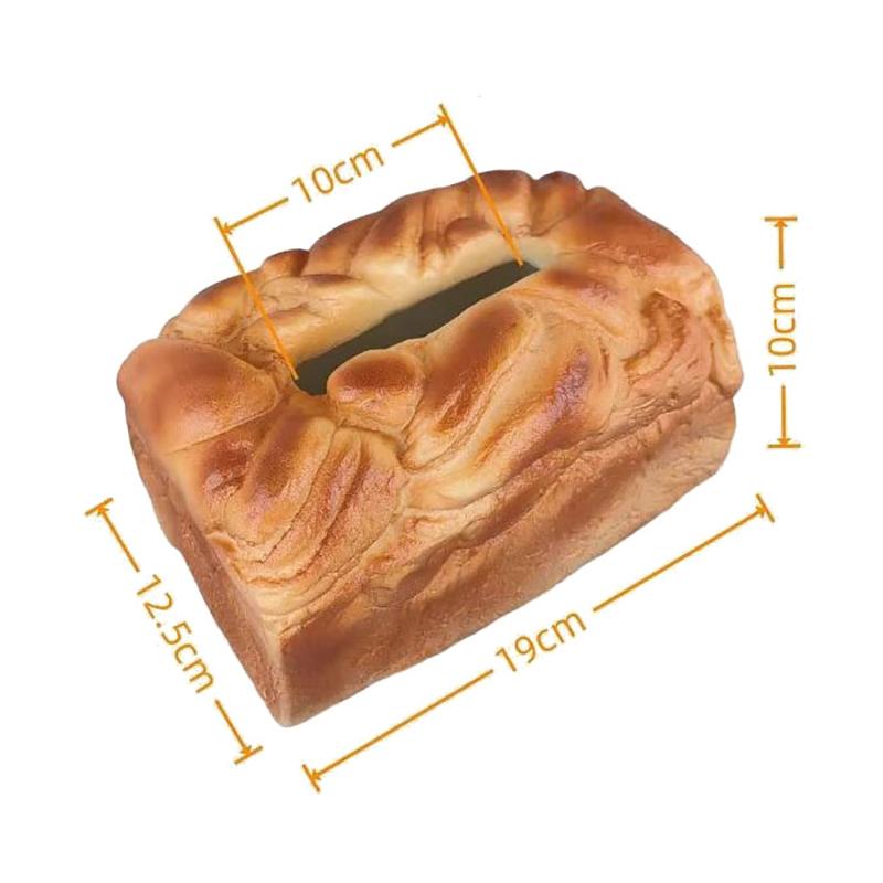 1Pc Creative Funny Bread Tissue Box Artificial Elastic Butter Toast Shape Storage Box Simulation Bread Design Drawer Napkin Box