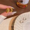 New Chinese Ancient Sand Gold Coins, Ear Buckles, Women's Earrings, Niche Temperament Exquisite Matching