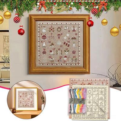 Weihnachts-Adventskalender Kreuzstich-Set 25 Tage Countdown bis Weihnachten Stick-Set Weihnachtsgeschenke für Erwachsene