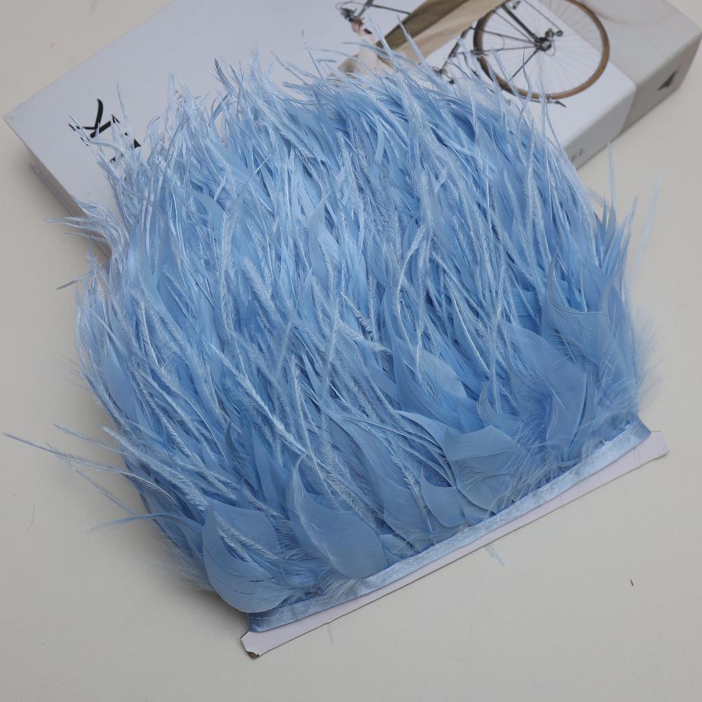 FeatherNew Feather Trim Ostrich Feather Skirt Trim Fabric Tape Fabric Craft DIY Accessories Bag Clothing Decoration Materials 10meters