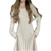 New autumn and winter women's knitted sweater long-sleeved with coat and bottom long dress dress