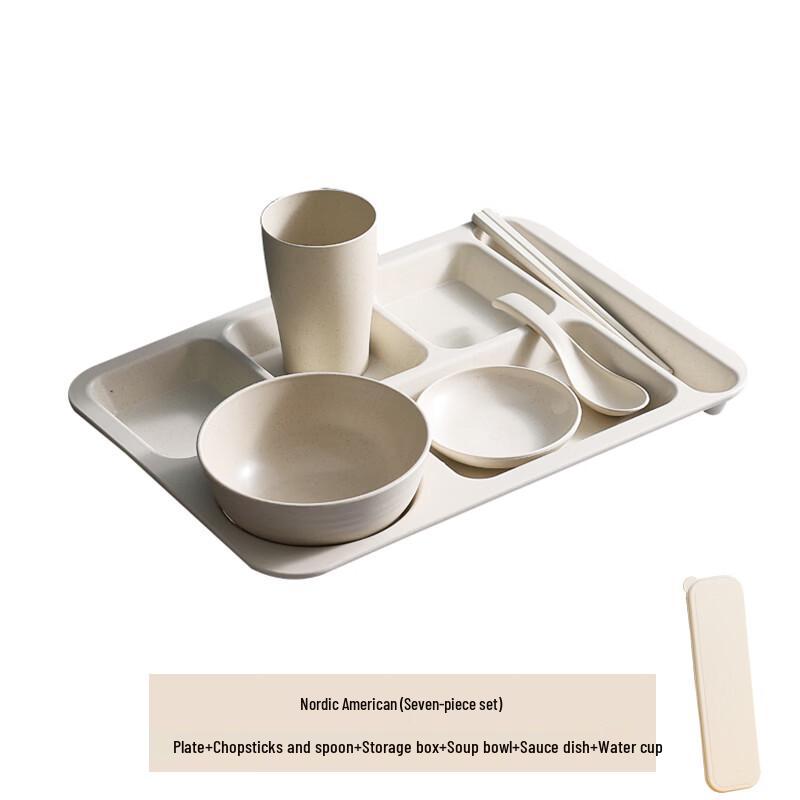 Nordic Wheat Straw Divided Plate Set