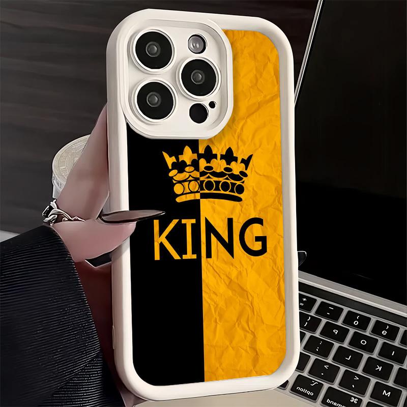 Phone Case for iPhone 17 Air 16E 15 16 Pro Max Queen King Couple Theme Cover 14 Plus 13 12 Mini Soft Shell Silicone Fundas