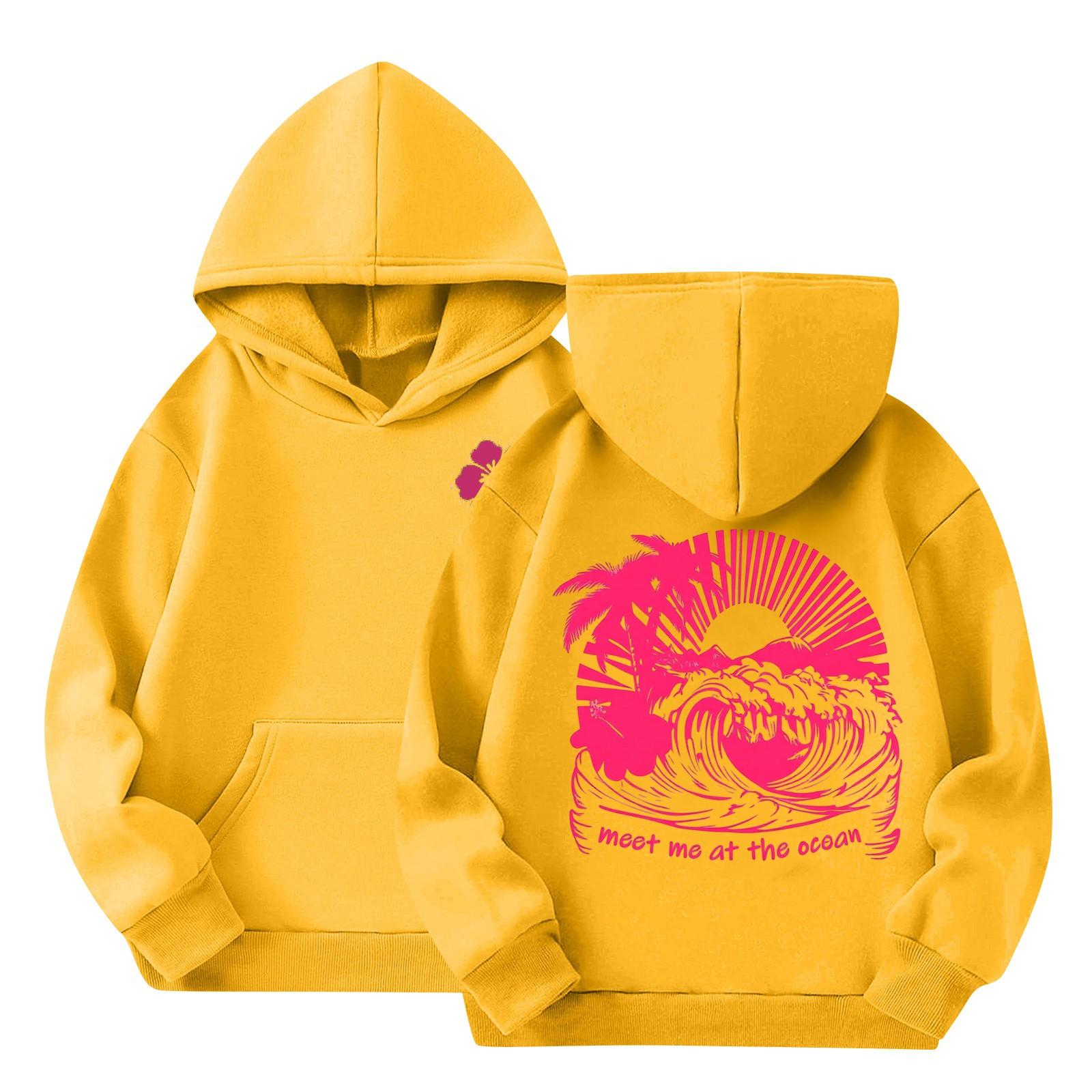 

Женская толстовка с капюшоном и градиентным принтом, с длинными рукавами, свободная женская толстовка, толстовка 130 жёлтый