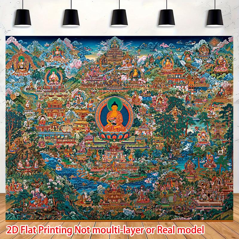 VIKAMA Intricate Thangka Tapestry Which Has Added A Sacred Cultural Vibe Ideal For Home Office Guesthouse And Meditation Space