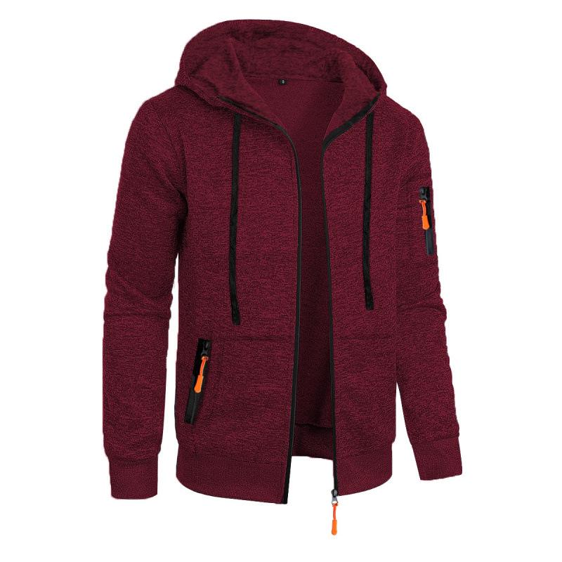 

Осенняя Новинка Мужская Повседневная Толстовка с Капюшоном на Молнии с Оранжевыми Молниями Спортивная Одежда Мужская Мода Верхняя Одежда S