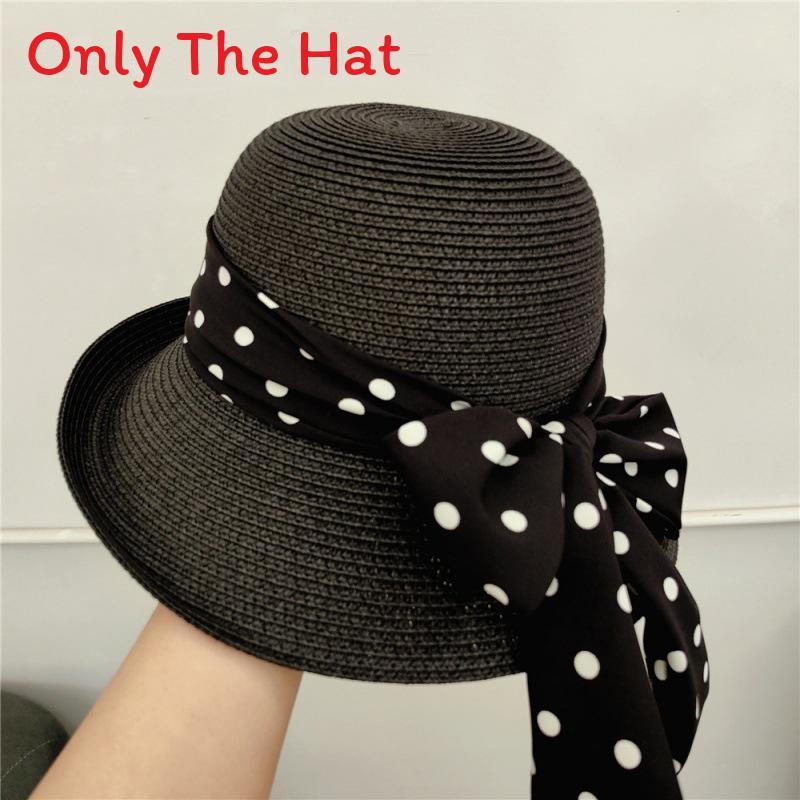 

Summer Beach Sun Hat For Women With Wide Brim And Breathable Straw Fabric чёрный