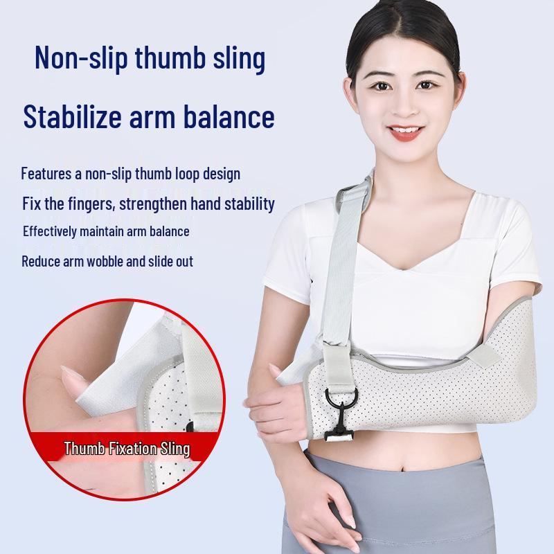 Breathable Forearm Sling: Elbow, Shoulder, Wrist Support with Fixation Strap for Adults