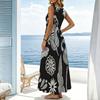Minimalist Floral Sleeveless Maxi Dress Loose Fit Comfy Flattering,Ideal for Beach Vacation Casual Outing