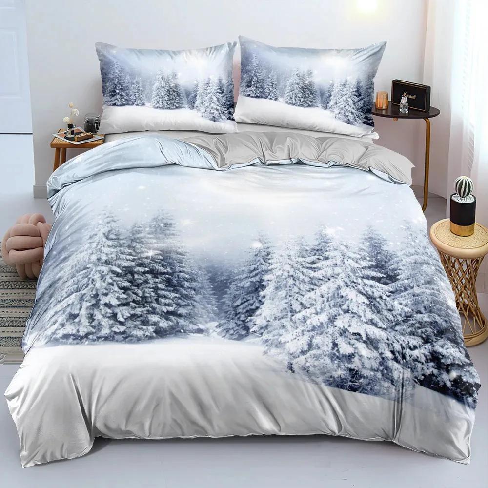 3D Merry Christmas Duvet Cover Set and Pillowcase(s) KingQueenDouble Quilt Covers Set 3D Bedding Sets Queen Size