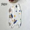 Skin-friendly Cat Clothing Recovery Suit, Soft Cotton Clothing, Cute Cartoon Print Four-Leg Clothes, Easy Buckle Clothes After Surgery Apparel