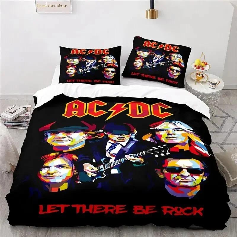 3D Print Rock Band AC/DC Bedding Set For Bedroom Soft Modern Bedspreads Comefortable Kids Duvet Cover Quilt Cover And Pillowcase