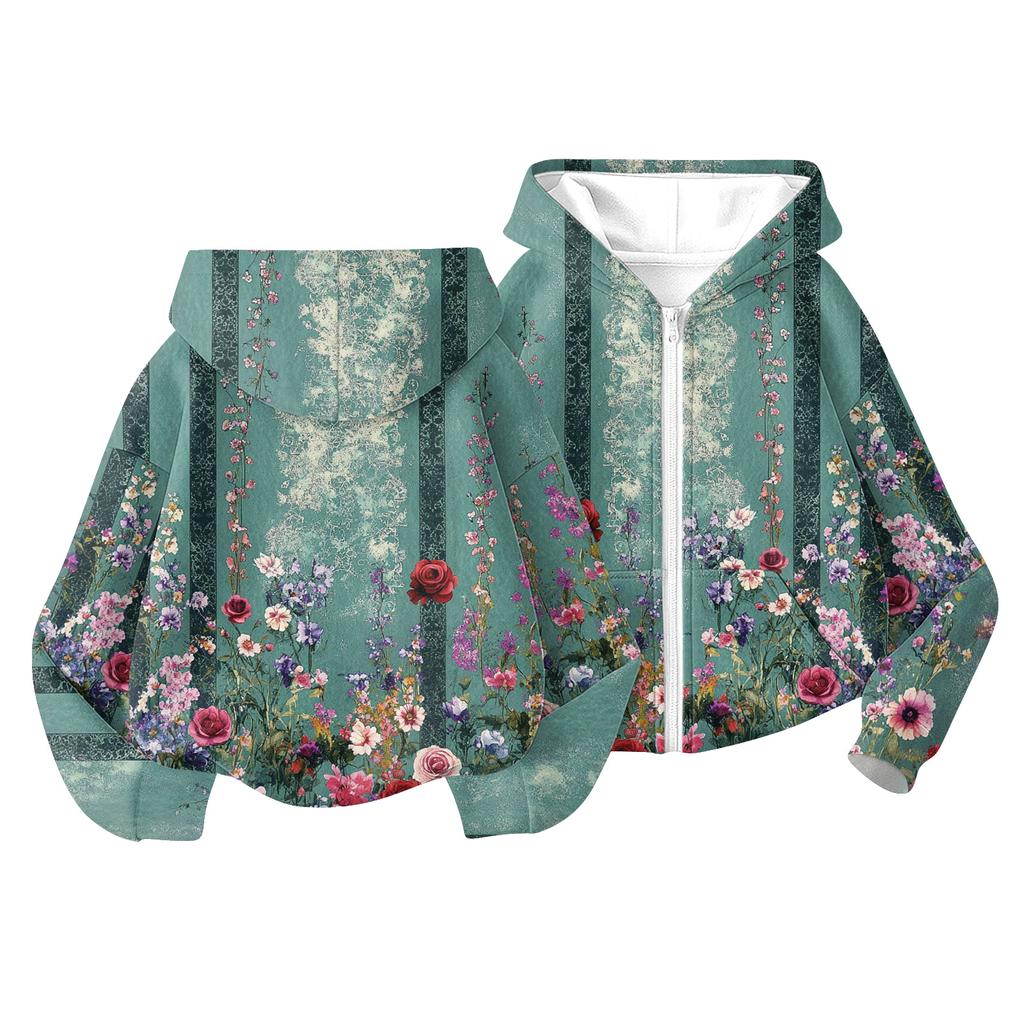 Moda dziecięca Bluza z kapturem z nadrukiem z długim rękawem Dziewczęca kurtka hoodie
