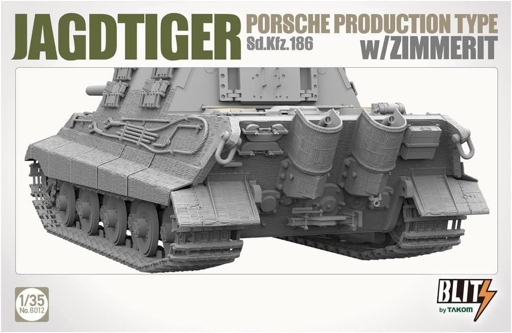 Takom German Jagdtiger Porsche production type Zimmerit coating plastic model TKOB8012 1/35 Sd.Kfz.186