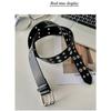 PU Leather Punk Waist Belt with Star Rivets And Double Buckles Holes For Daily Wear and Theme Occasion Dressingup Props