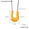 Women's Black Horseshoe Leather Cord Pendant Necklace - Titanium Steel, Fashionable & Versatile