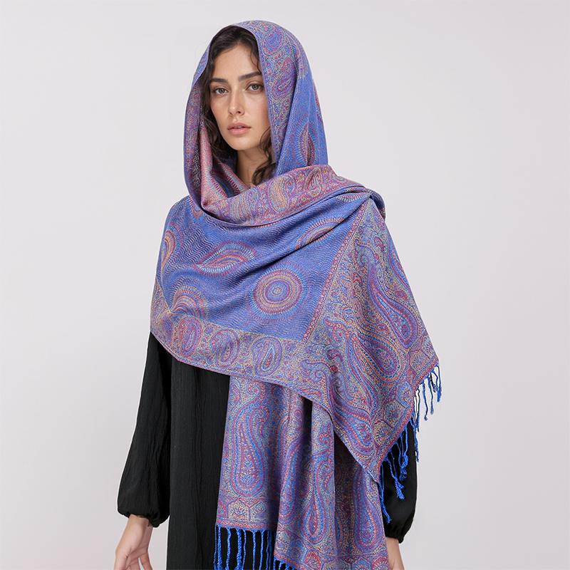 Bohemia Pashmina Hijab Scarf Long Muslim Cashmere Shawl Female Foulard Soft Turban Head Wraps For Women Headband Luxury