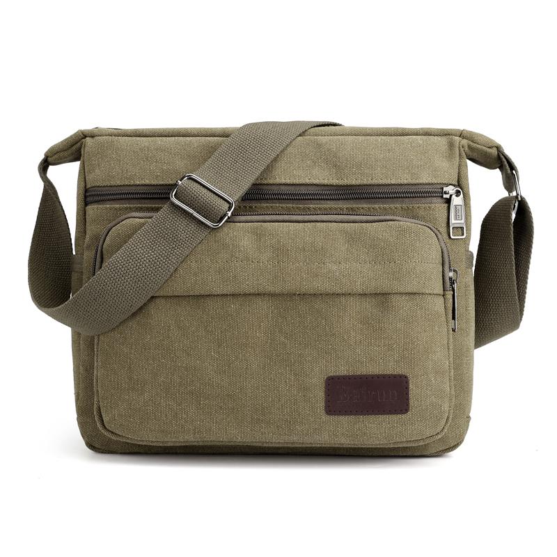 1 Herren Retro Canvas Umhängetasche, lässige Reise-Schultertasche, Outdoor-Sport-Schultertasche mit verstellbarem Schultergurt