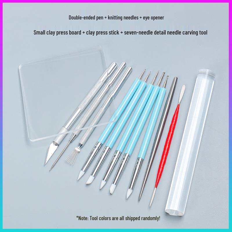 Silicone Double-Ended Dotting and Pressing Pen for Polymer Clay Sculpting