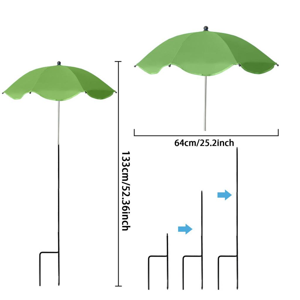 Plant Umbrellas for Outdoor Plants, 14" Small Garden Plant Umbrella Shade with Adjustable Angle, 52" Higher Sun Shade for Plants