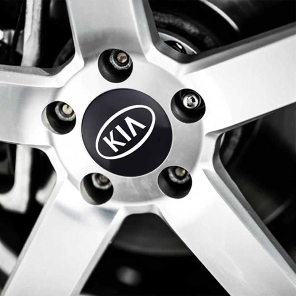 4Pcs Car Wheel Center Caps Badge Tire Hub Sticker Decoration For KIA Sportage Ceed Sorento Cerato Optima Picanto Rio Soul K5 K3