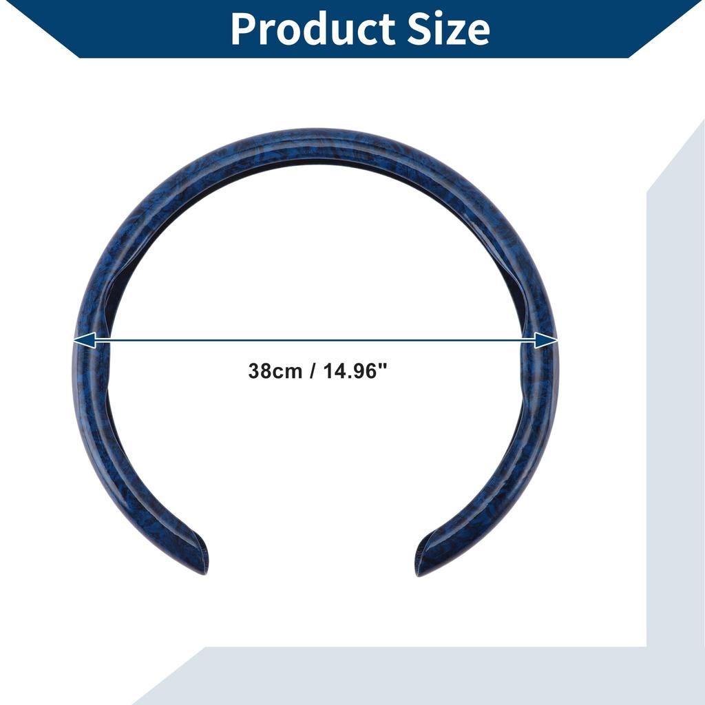 X AUTOHAUX Universal Car Steering Wheel PU Synthetic Easy Blue Peach 1 Piece Cover, Leather, Durable, Heat-Resistant, 38cm, Installation, Texture,