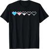 Gaymer Retro Orgulho Transgénero Gamer Corações de Pixel Trans T-Shirt