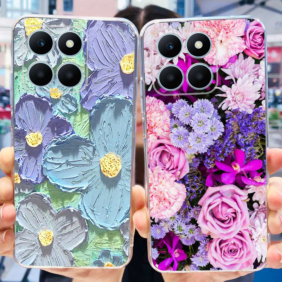 Pro Honor X6a Pouzdro na telefon HonorX6a X 6A 4G WDY-LX1 Roztomilý Motýl Květina Malované Měkký Silikon TPU Zadní Kryt Bumper