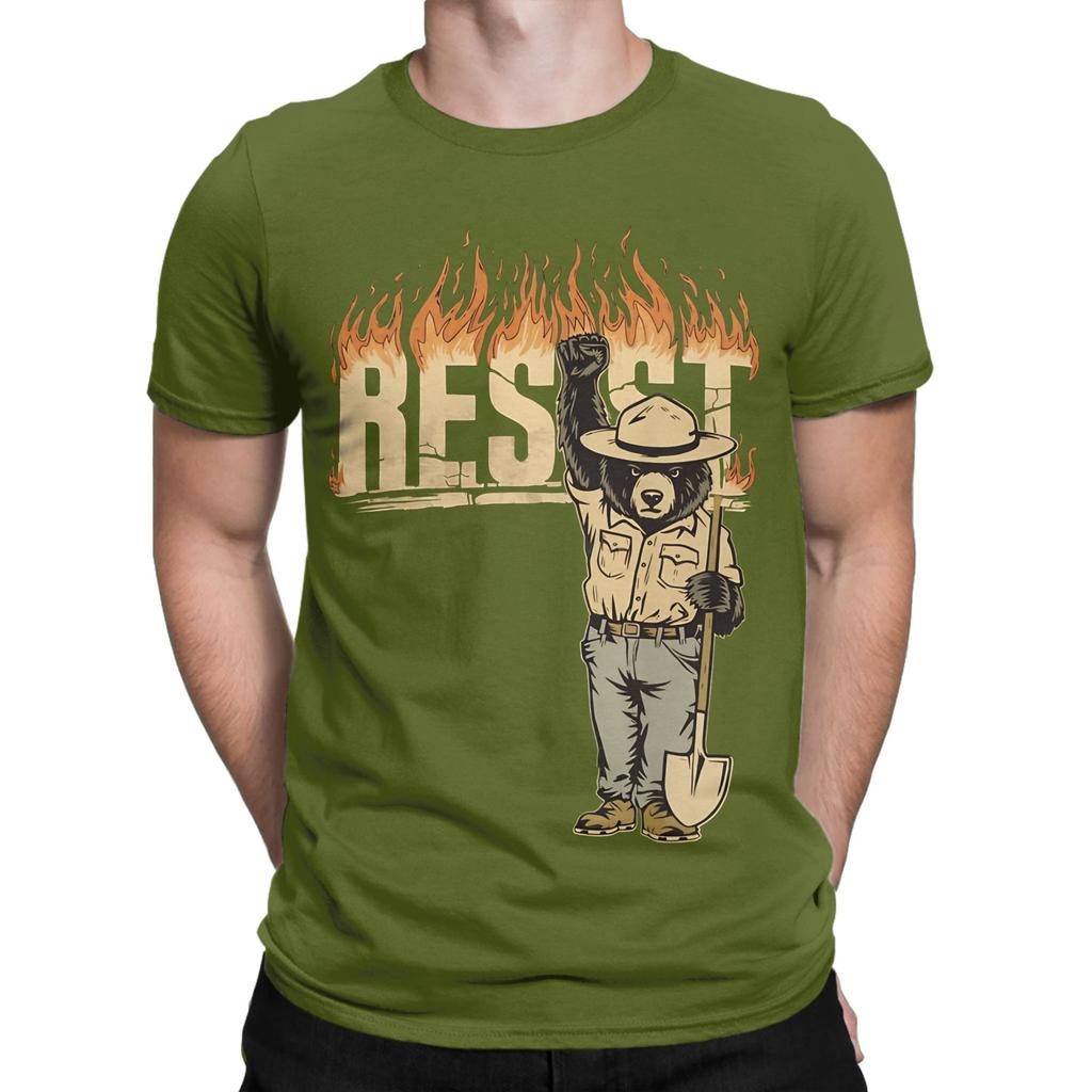 Vintage Smokey The Resist Bbear Nation Park Novelty 100 Cotton Tshirt Smokey Bbear Tops Tees For Unisex
