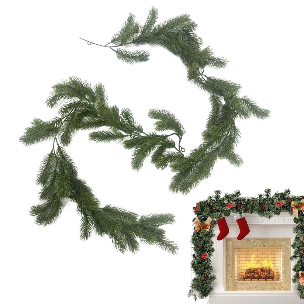 

Christmas Garland For Mantle 70 Inch Pine Realistic Pine Garland Mantle Christmas Decorations For Home Decor Indoor Outdoor