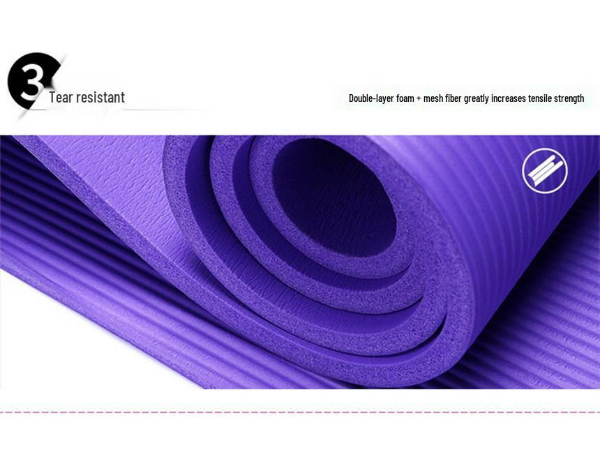 Thickened Non-Slip NBR Yoga Mat, 10mm Widened Exercise & Fitness Mat