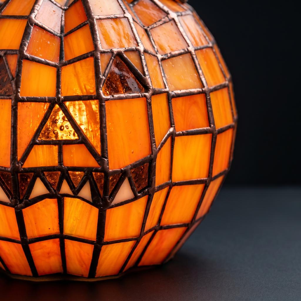 Stained Glass Pumpkin Halloween Decorative for Home Decor