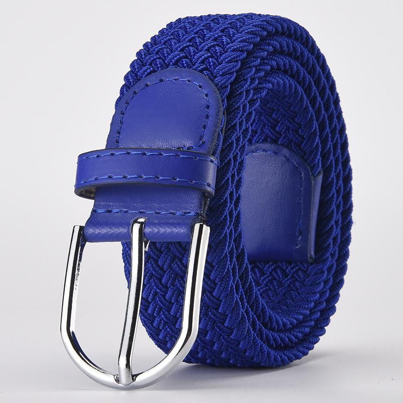 Elastic Nylon Unisex Casual Knitted Pin Buckle Jeans Belt Woven Canvas Elastic Expandable Stretch Waistband for Women Men Girdle