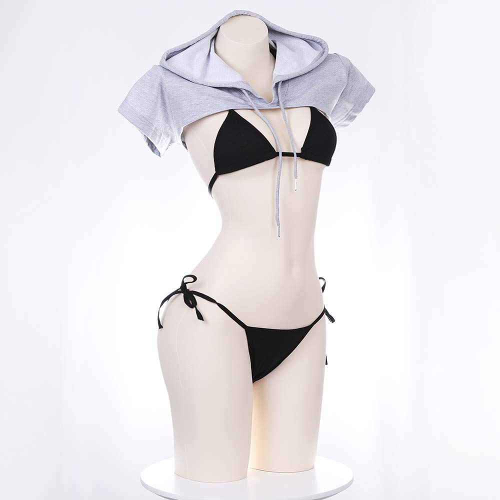 Bikini Cosplay Sexy Mâneci Lungi Topuri Lenjerie Erotică Lenjerie Intimă Erotică Costum Extrem Mini Sutien Costum Micro Bikini Interior Gât Halter 110 Scurt