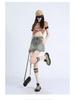 2025 Summer High-Waisted Distressed Denim Skort with Anti-Exposure Feature