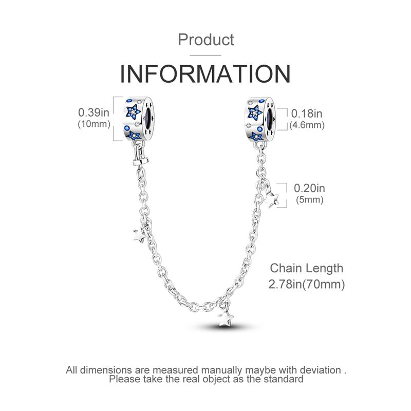Sun Moon Star Safety Chain Pendant Charm Beads Copper Jewelry Fits Bracelet Bangle Necklace Women Luxury Party Festival Gift