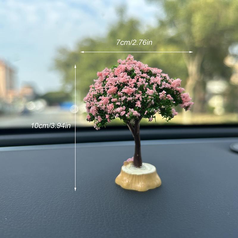 1Pc  Car Mini Tree Decoration Center Console Car Green Plant Accessories Simulated Flower Decoration Cute Gift Car Decoration