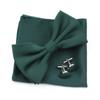 Einfarbiges Herren-Fliege-Taschentuch-Manschettenknopf-Set aus Polyester, Schmetterling, Hochzeit, Party, Abendessen, Zubehör