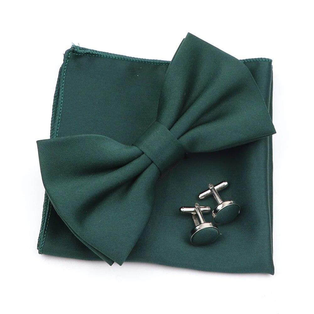 

Сплошной цвет мужской носовой платок с галстуком-бабочкой, набор запонок, полиэстер, бабочка, аксессуары для свадебной вечеринки и ужина